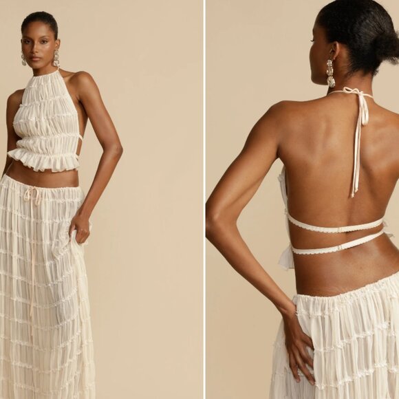 Arcina Ori White Juliette Halter and Skirt NWOT - Picture 4 of 7